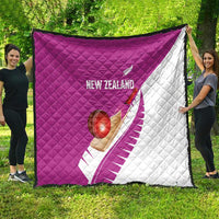 New Zealand Cricket Quilt Kiwi Birds Haka Dance Pink Fern Sporty Style LT03 - Polynesian Pride