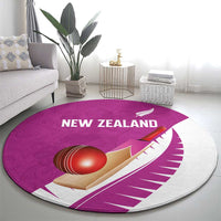 New Zealand Cricket Round Carpet Kiwi Birds Haka Dance Pink Fern Sporty Style LT03 - Polynesian Pride
