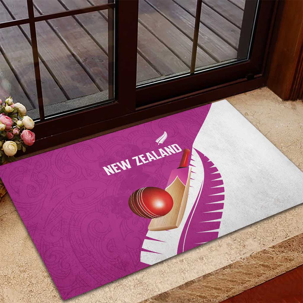 New Zealand Cricket Rubber Doormat Kiwi Birds Haka Dance Pink Fern Sporty Style LT03 - Polynesian Pride
