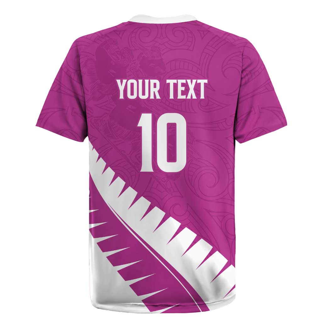 Custom New Zealand Cricket Rugby Jersey Kiwi Birds Haka Dance Pink Fern Sporty Style LT03 - Polynesian Pride