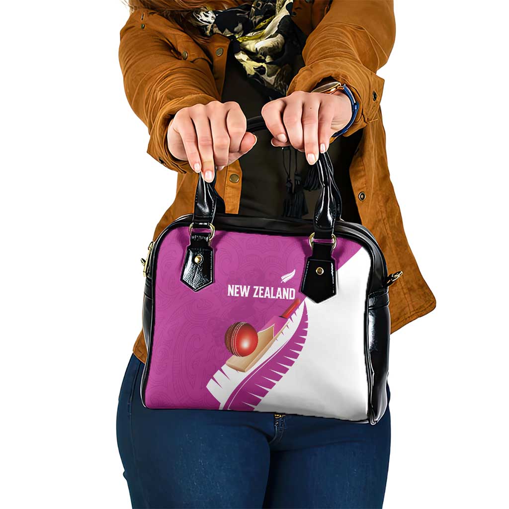 New Zealand Cricket Shoulder Handbag Kiwi Birds Haka Dance Pink Fern Sporty Style
