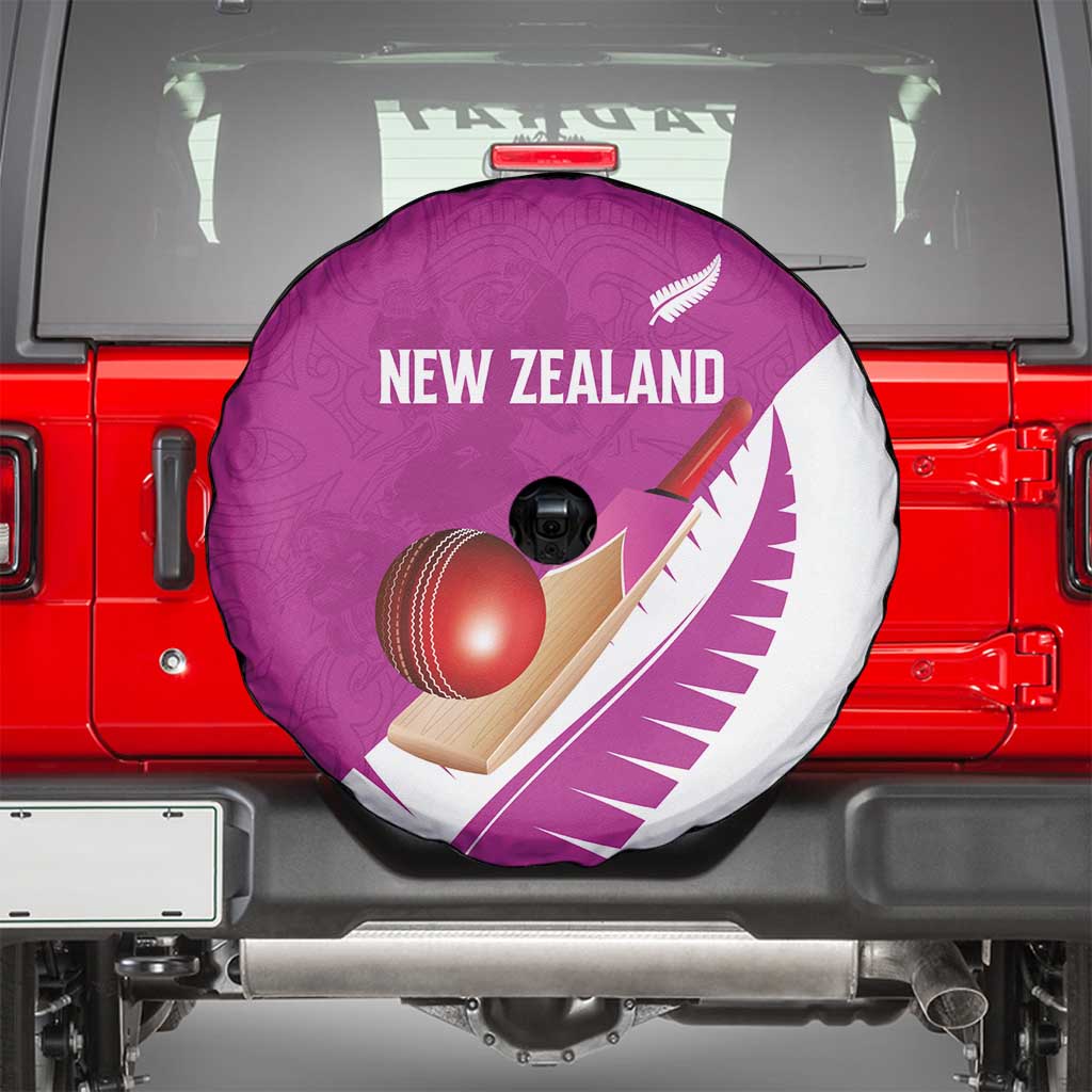 New Zealand Cricket Spare Tire Cover Kiwi Birds Haka Dance Pink Fern Sporty Style LT03 - Polynesian Pride