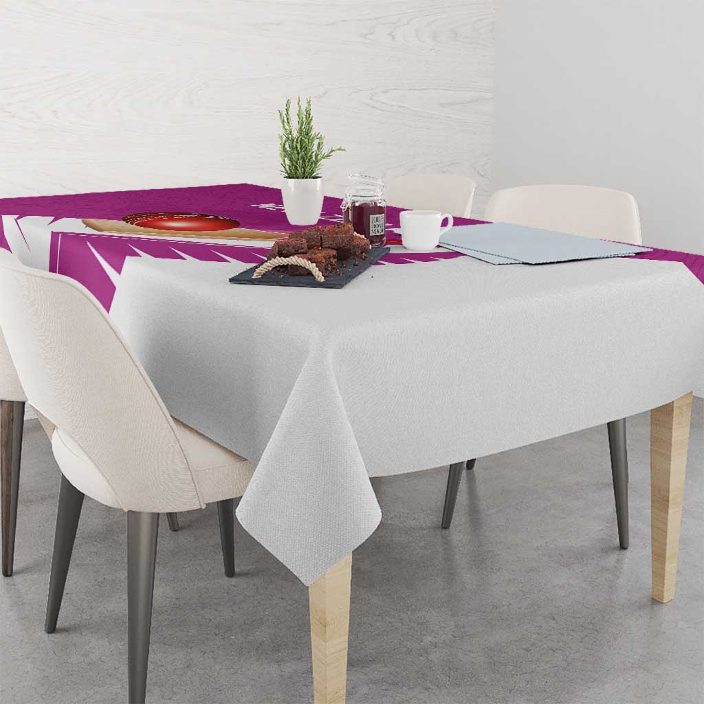 New Zealand Cricket Tablecloth Kiwi Birds Haka Dance Pink Fern Sporty Style
