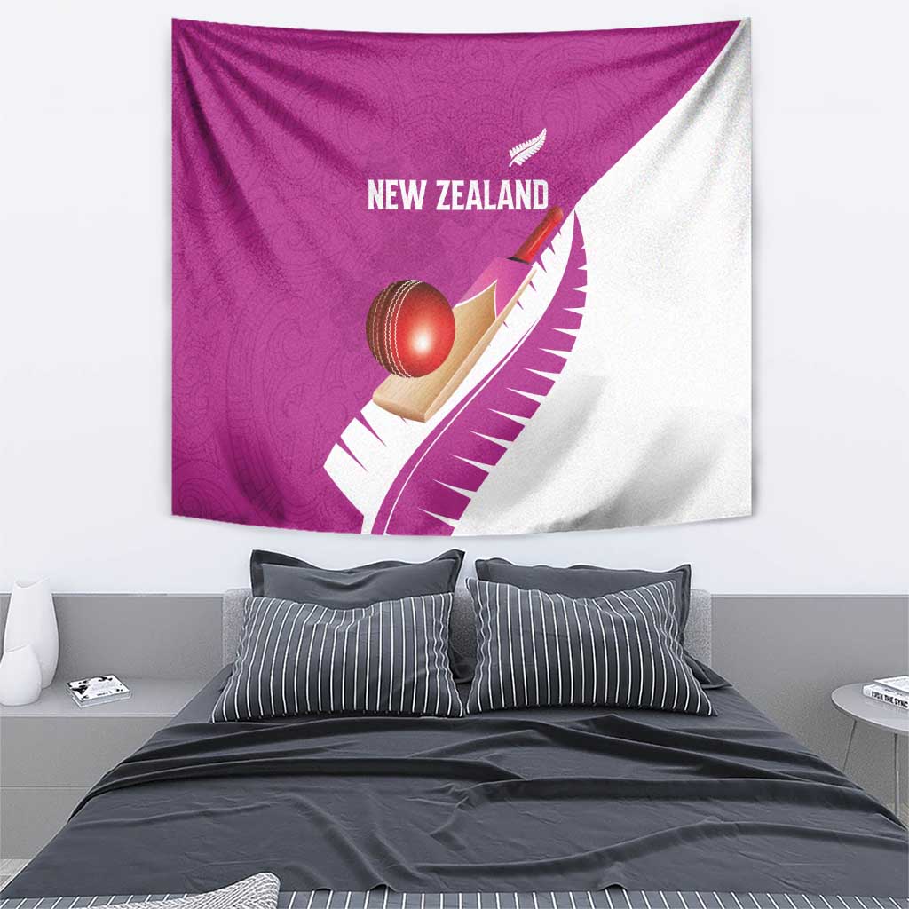 New Zealand Cricket Tapestry Kiwi Birds Haka Dance Pink Fern Sporty Style LT03 - Polynesian Pride