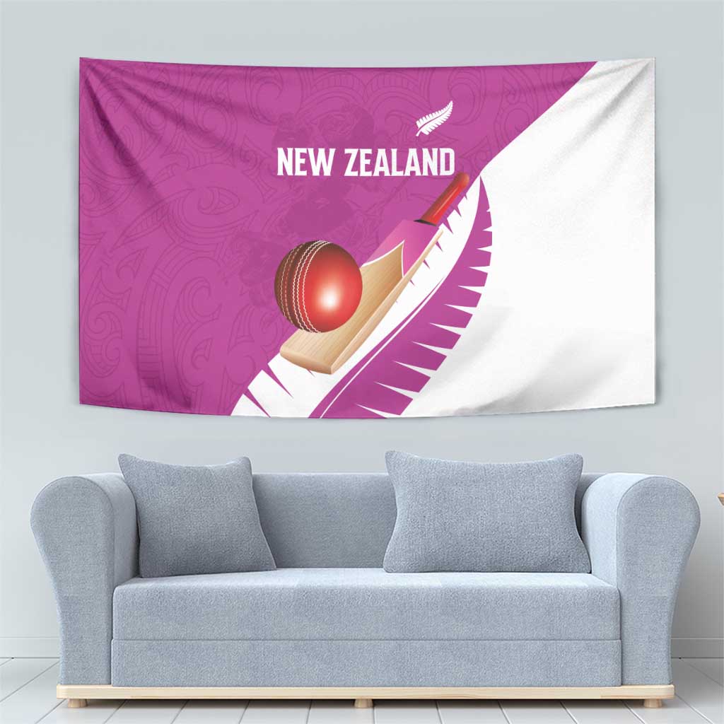 New Zealand Cricket Tapestry Kiwi Birds Haka Dance Pink Fern Sporty Style LT03 - Polynesian Pride