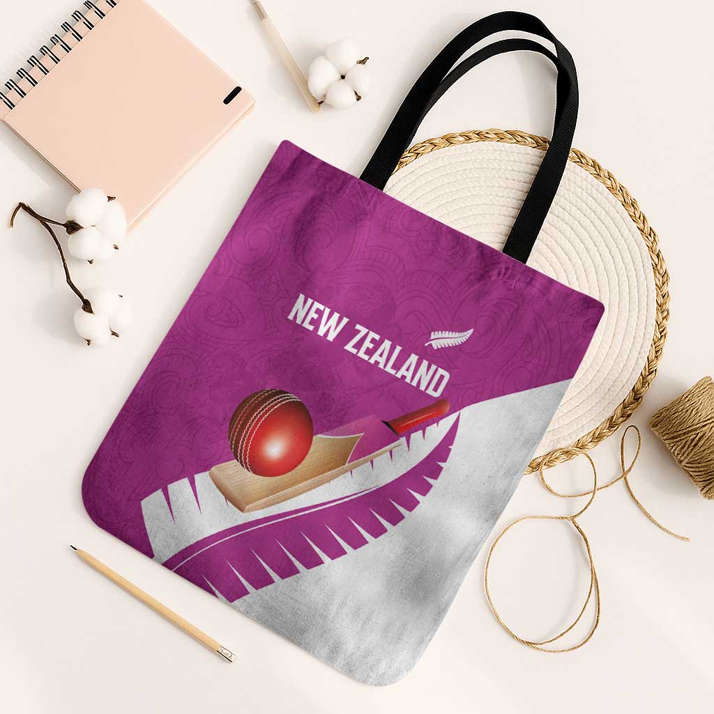 New Zealand Cricket Tote Bag Kiwi Birds Haka Dance Pink Fern Sporty Style LT03 Black Strap One Size Pink - Polynesian Pride