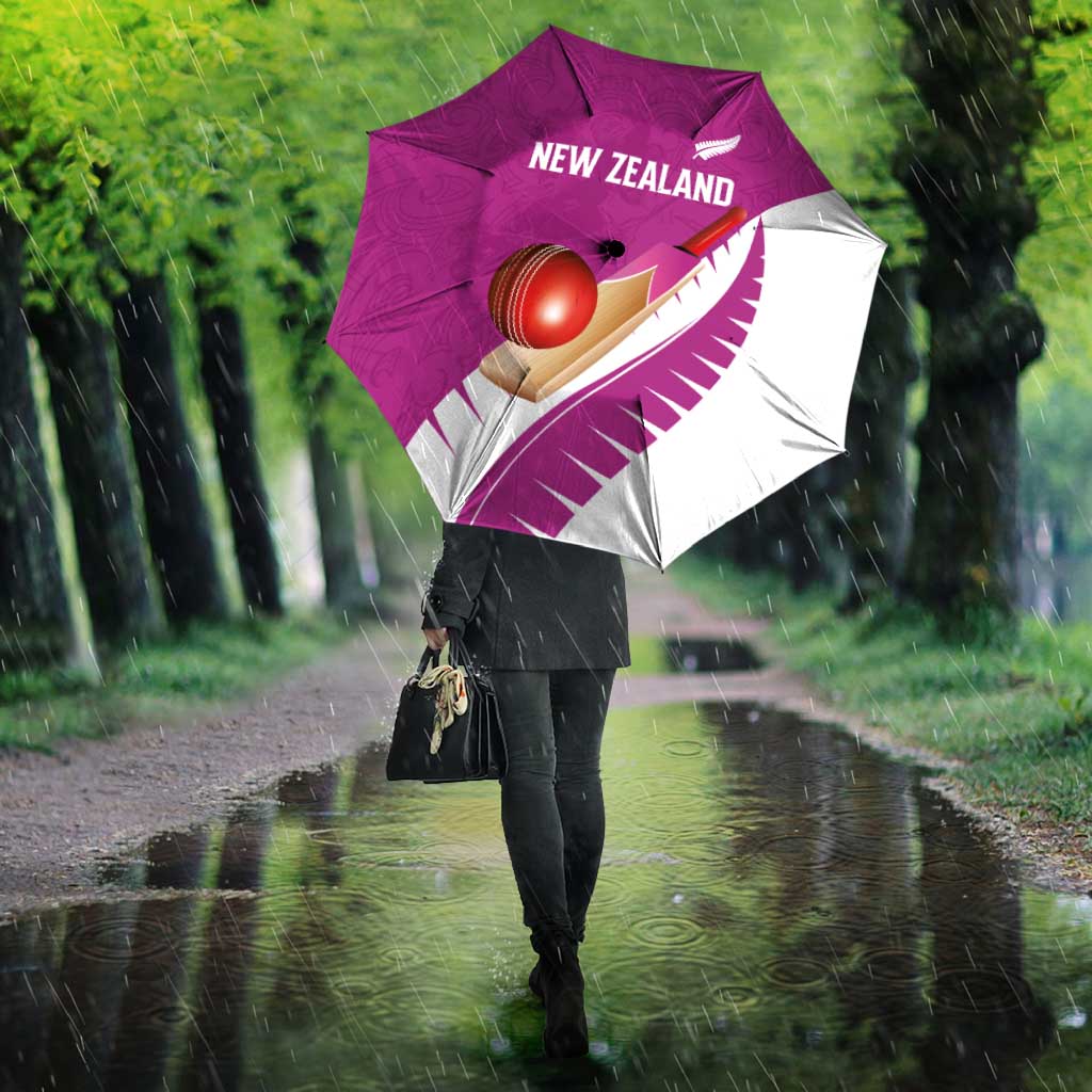 New Zealand Cricket Umbrella Kiwi Birds Haka Dance Pink Fern Sporty Style LT03 - Polynesian Pride