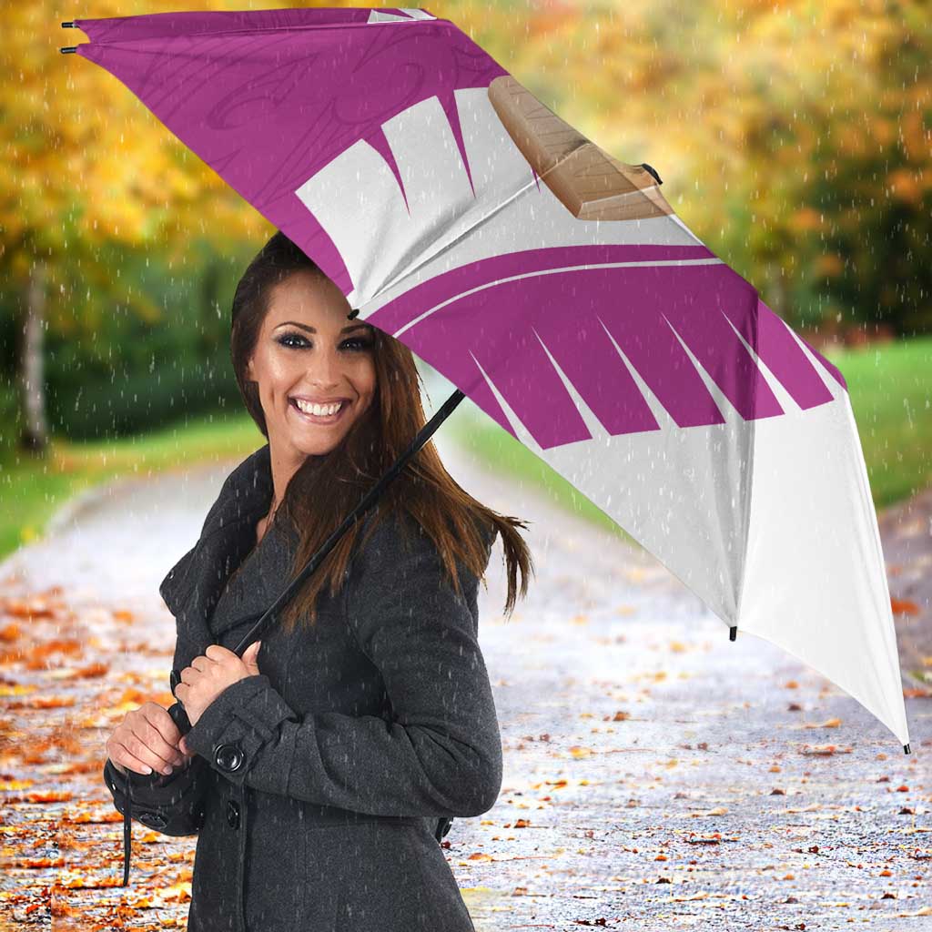 New Zealand Cricket Umbrella Kiwi Birds Haka Dance Pink Fern Sporty Style LT03 - Polynesian Pride