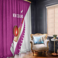 New Zealand Cricket Window Curtain Kiwi Birds Haka Dance Pink Fern Sporty Style LT03 - Polynesian Pride