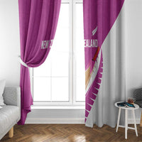 New Zealand Cricket Window Curtain Kiwi Birds Haka Dance Pink Fern Sporty Style LT03 - Polynesian Pride