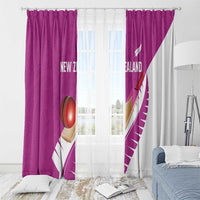 New Zealand Cricket Window Curtain Kiwi Birds Haka Dance Pink Fern Sporty Style LT03 - Polynesian Pride