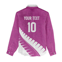 Custom New Zealand Cricket Women Casual Shirt Kiwi Birds Haka Dance Pink Fern Sporty Style LT03 - Polynesian Pride