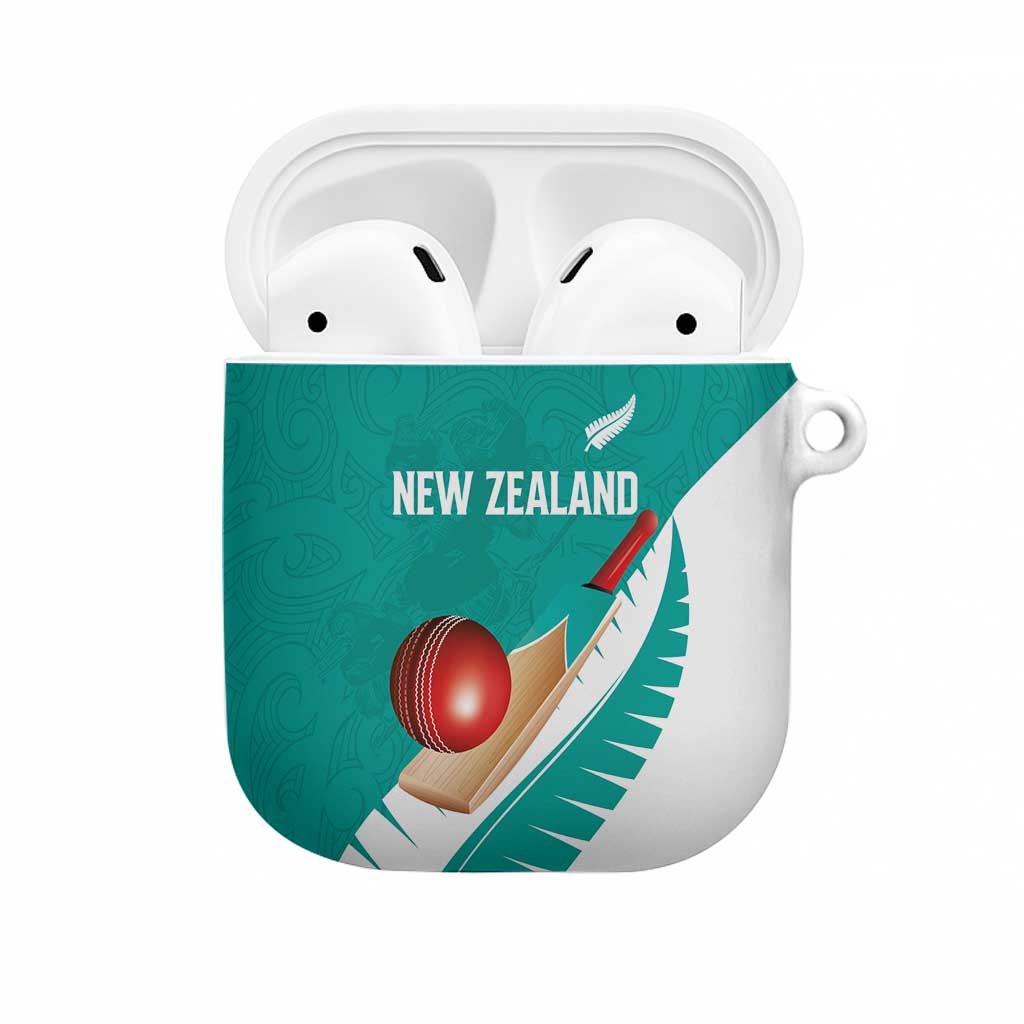 New Zealand Cricket AirPods Case Kiwi Birds Haka Dance Turquoise Fern Sporty Style LT03 Turquoise - Polynesian Pride