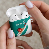 New Zealand Cricket AirPods Case Kiwi Birds Haka Dance Turquoise Fern Sporty Style LT03 - Polynesian Pride