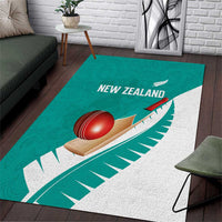New Zealand Cricket Area Rug Kiwi Birds Haka Dance Turquoise Fern Sporty Style LT03 Turquoise - Polynesian Pride