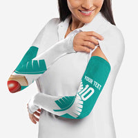Custom New Zealand Cricket Arm Sleeves Kiwi Birds Haka Dance Turquoise Fern Sporty Style LT03 - Polynesian Pride