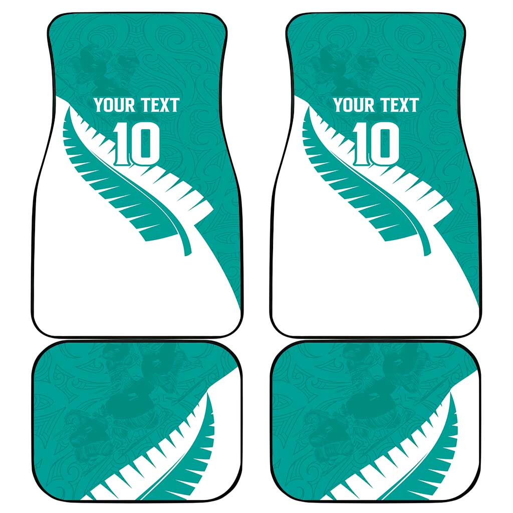 Custom New Zealand Cricket Car Mats Kiwi Birds Haka Dance Turquoise Fern Sporty Style LT03 - Polynesian Pride