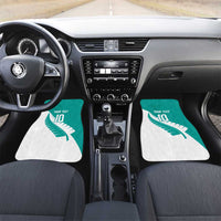 Custom New Zealand Cricket Car Mats Kiwi Birds Haka Dance Turquoise Fern Sporty Style LT03 Set 2pcs - Front Turquoise - Polynesian Pride