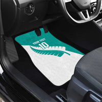 Custom New Zealand Cricket Car Mats Kiwi Birds Haka Dance Turquoise Fern Sporty Style LT03 - Polynesian Pride