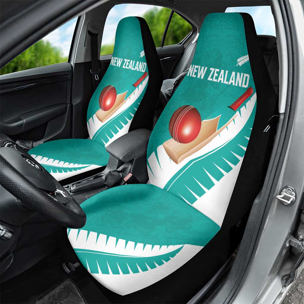 New Zealand Cricket Car Seat Cover Kiwi Birds Haka Dance Turquoise Fern Sporty Style LT03 - Polynesian Pride
