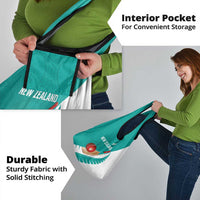 New Zealand Cricket Grocery Bag Kiwi Birds Haka Dance Turquoise Fern Sporty Style LT03 - Polynesian Pride