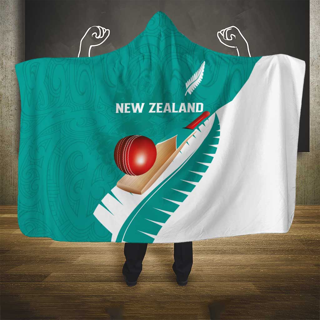 New Zealand Cricket Hooded Blanket Kiwi Birds Haka Dance Turquoise Fern Sporty Style LT03 - Polynesian Pride