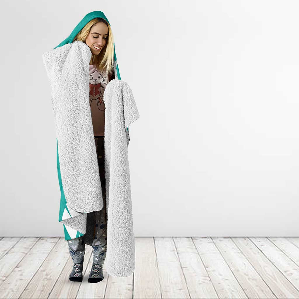 New Zealand Cricket Hooded Blanket Kiwi Birds Haka Dance Turquoise Fern Sporty Style LT03 - Polynesian Pride