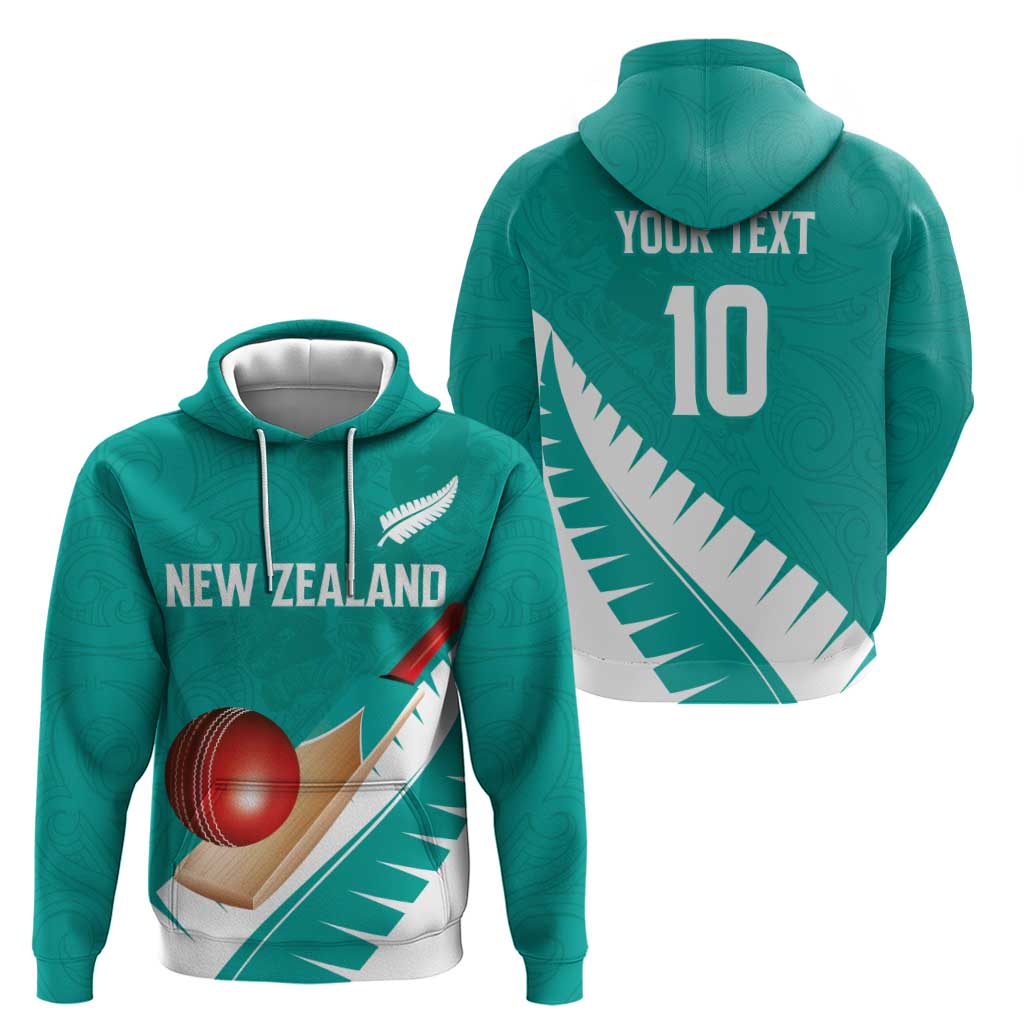 Custom New Zealand Cricket Hoodie Kiwi Birds Haka Dance Turquoise Fern Sporty Style LT03 - Polynesian Pride