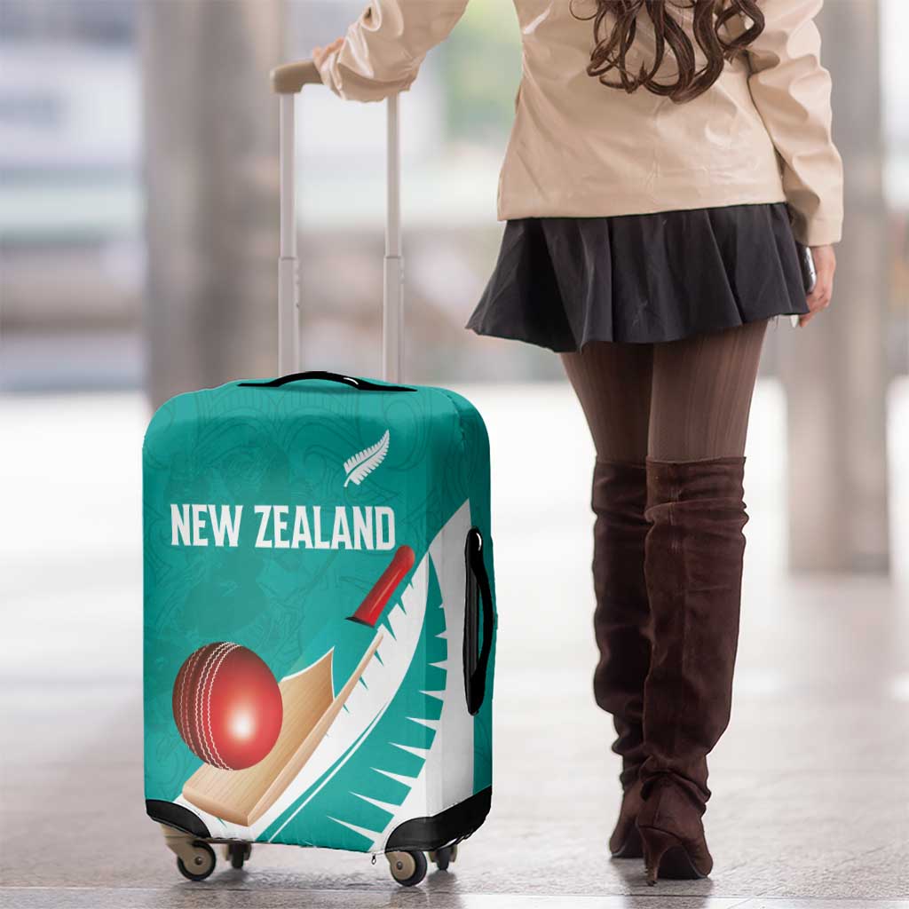 New Zealand Cricket Luggage Cover Kiwi Birds Haka Dance Turquoise Fern Sporty Style LT03 - Polynesian Pride