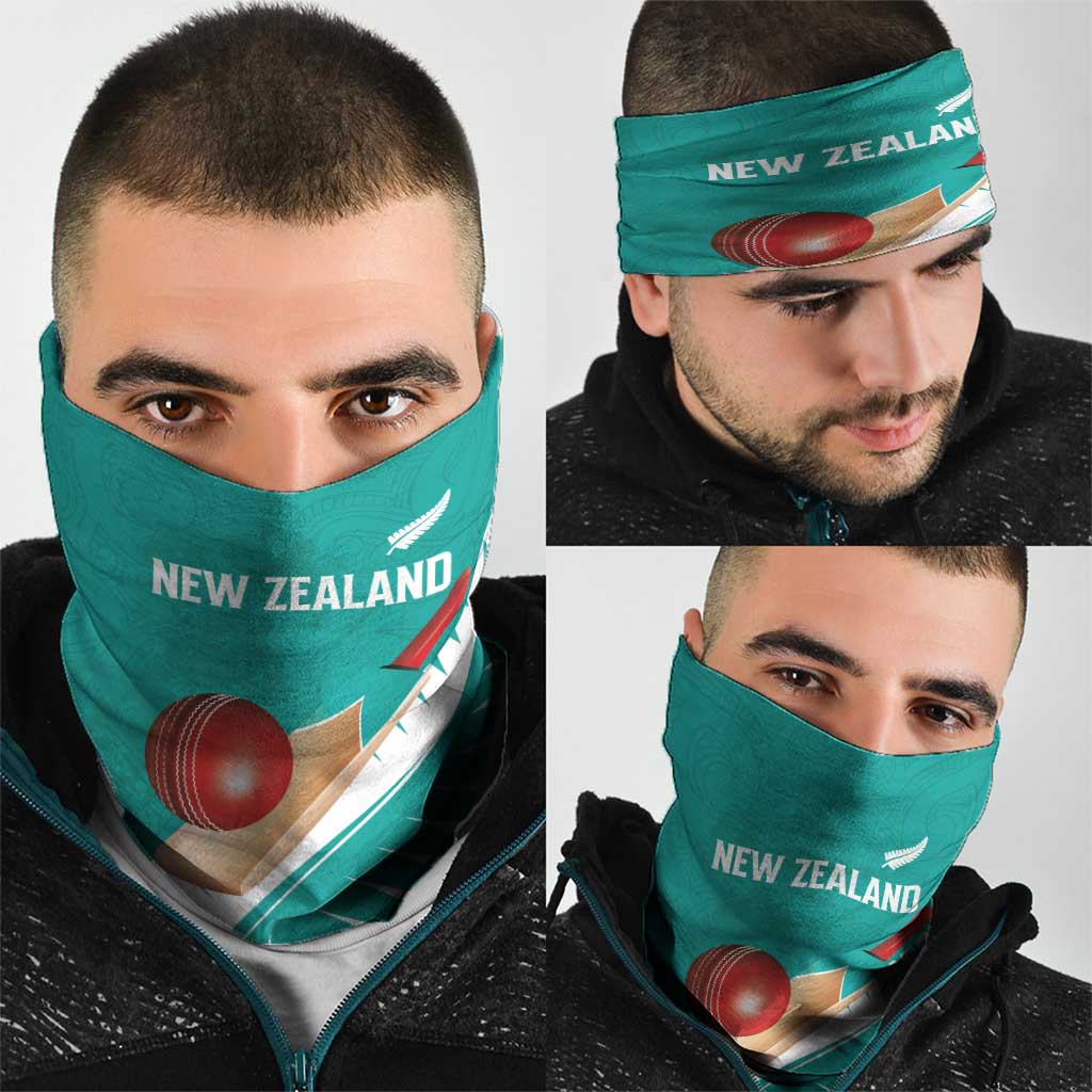 New Zealand Cricket Neck Gaiter Kiwi Birds Haka Dance Turquoise Fern Sporty Style LT03 - Polynesian Pride