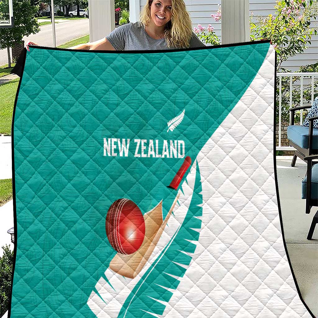 New Zealand Cricket Quilt Kiwi Birds Haka Dance Turquoise Fern Sporty Style