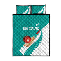 New Zealand Cricket Quilt Bed Set Kiwi Birds Haka Dance Turquoise Fern Sporty Style LT03 - Polynesian Pride