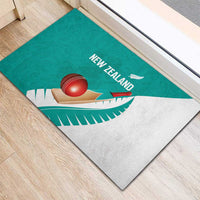 New Zealand Cricket Rubber Doormat Kiwi Birds Haka Dance Turquoise Fern Sporty Style LT03 - Polynesian Pride