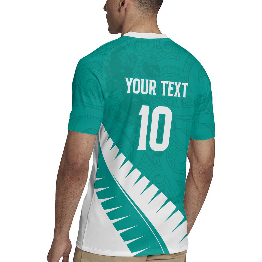 Custom New Zealand Cricket Rugby Jersey Kiwi Birds Haka Dance Turquoise Fern Sporty Style LT03 - Polynesian Pride