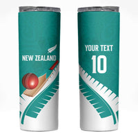 Custom New Zealand Cricket Skinny Tumbler Kiwi Birds Haka Dance Turquoise Fern Sporty Style LT03 Turquoise - Polynesian Pride