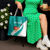 New Zealand Cricket Tote Bag Kiwi Birds Haka Dance Turquoise Fern Sporty Style LT03 - Polynesian Pride