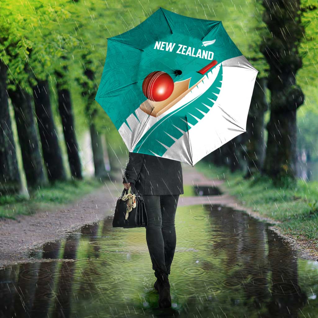 New Zealand Cricket Umbrella Kiwi Birds Haka Dance Turquoise Fern Sporty Style LT03 - Polynesian Pride