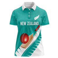 Custom New Zealand Cricket Women Polo Shirt Kiwi Birds Haka Dance Turquoise Fern Sporty Style LT03 Female Turquoise - Polynesian Pride