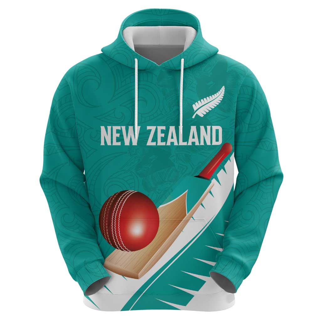 Custom New Zealand Cricket Zip Hoodie Kiwi Birds Haka Dance Turquoise Fern Sporty Style LT03 - Polynesian Pride