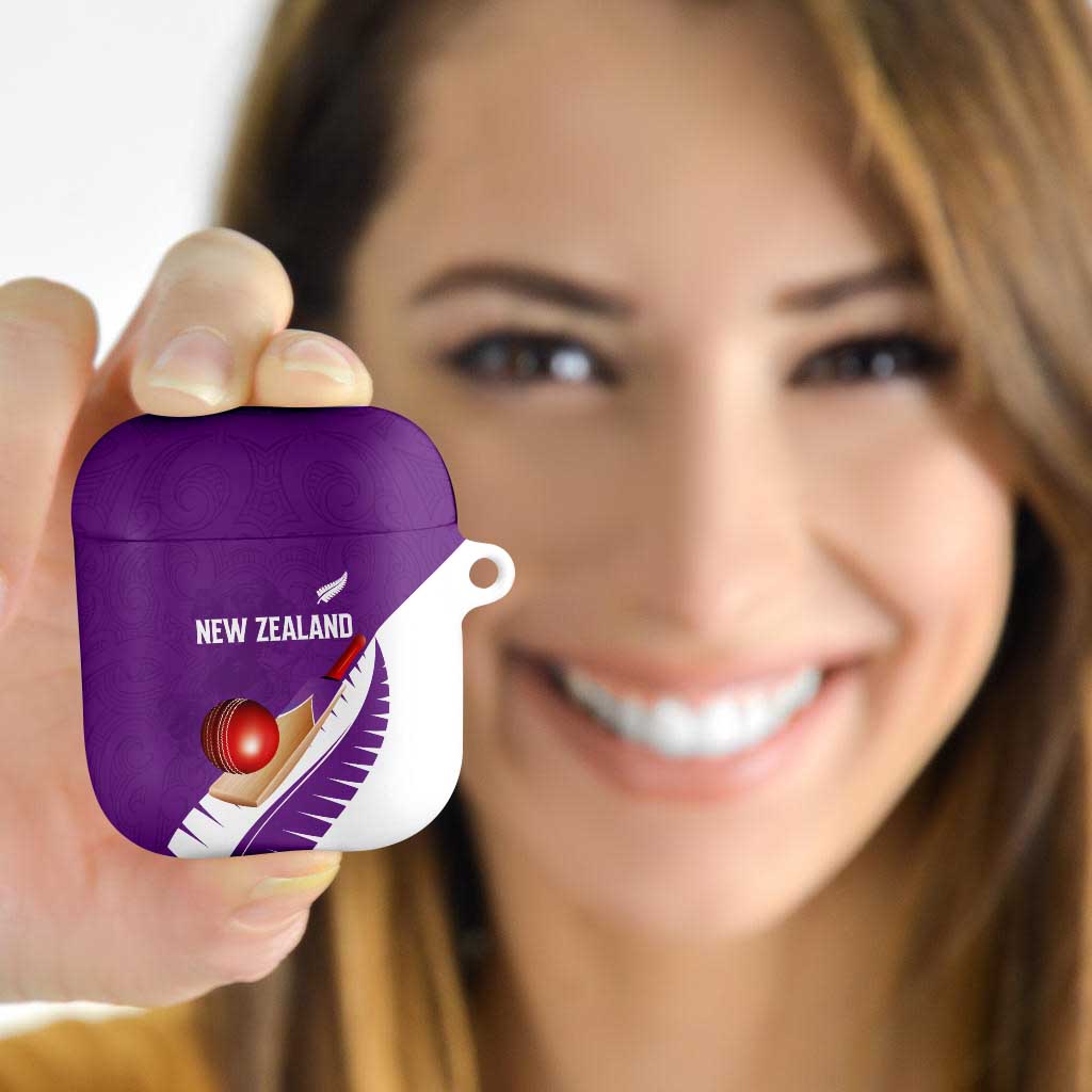New Zealand Cricket AirPods Case Kiwi Birds Haka Dance Purple Fern Sporty Style LT03 - Polynesian Pride