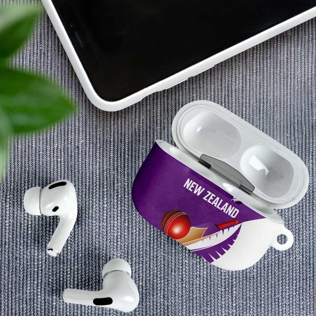 New Zealand Cricket AirPods Case Kiwi Birds Haka Dance Purple Fern Sporty Style LT03 - Polynesian Pride