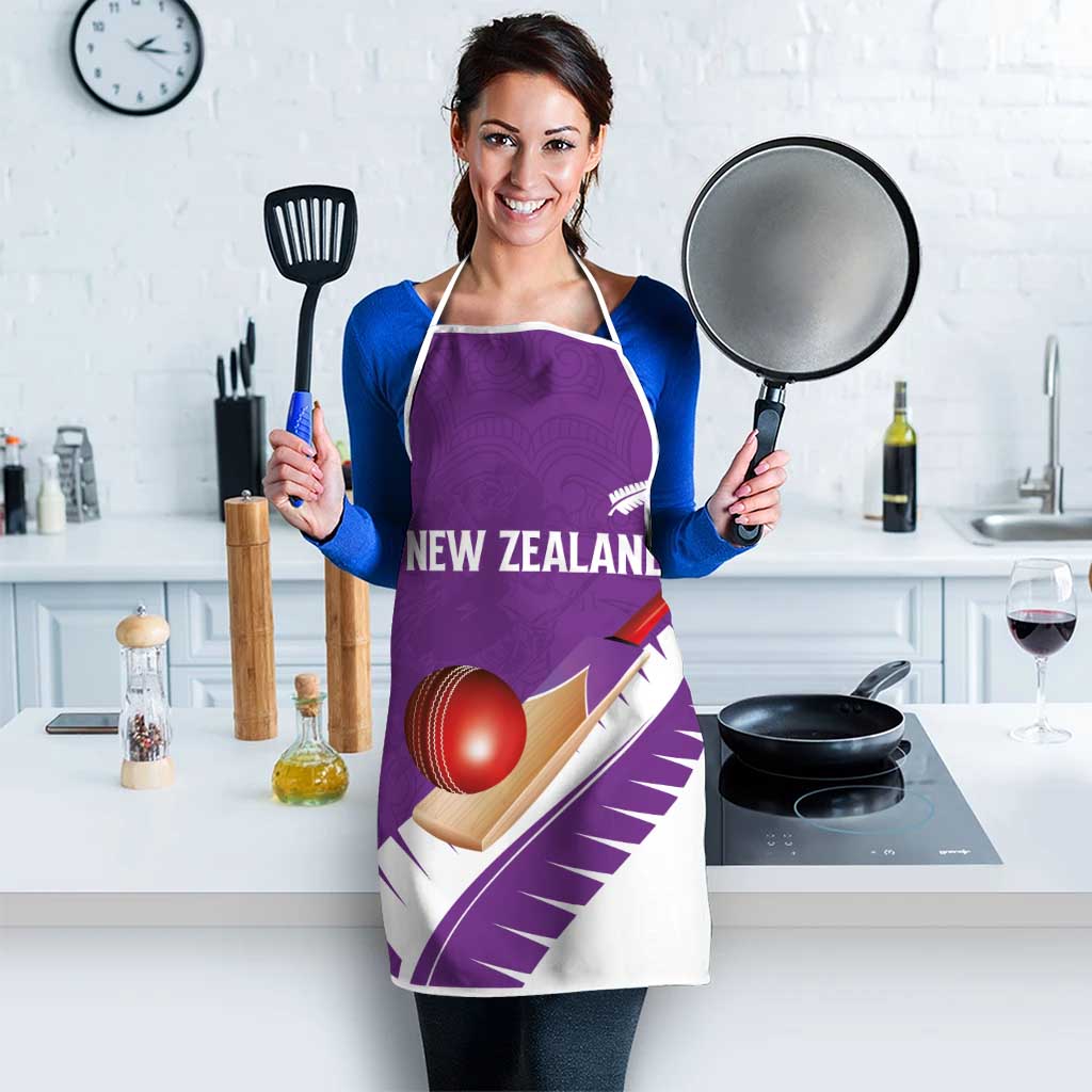 New Zealand Cricket Apron Kiwi Birds Haka Dance Purple Fern Sporty Style LT03 - Polynesian Pride
