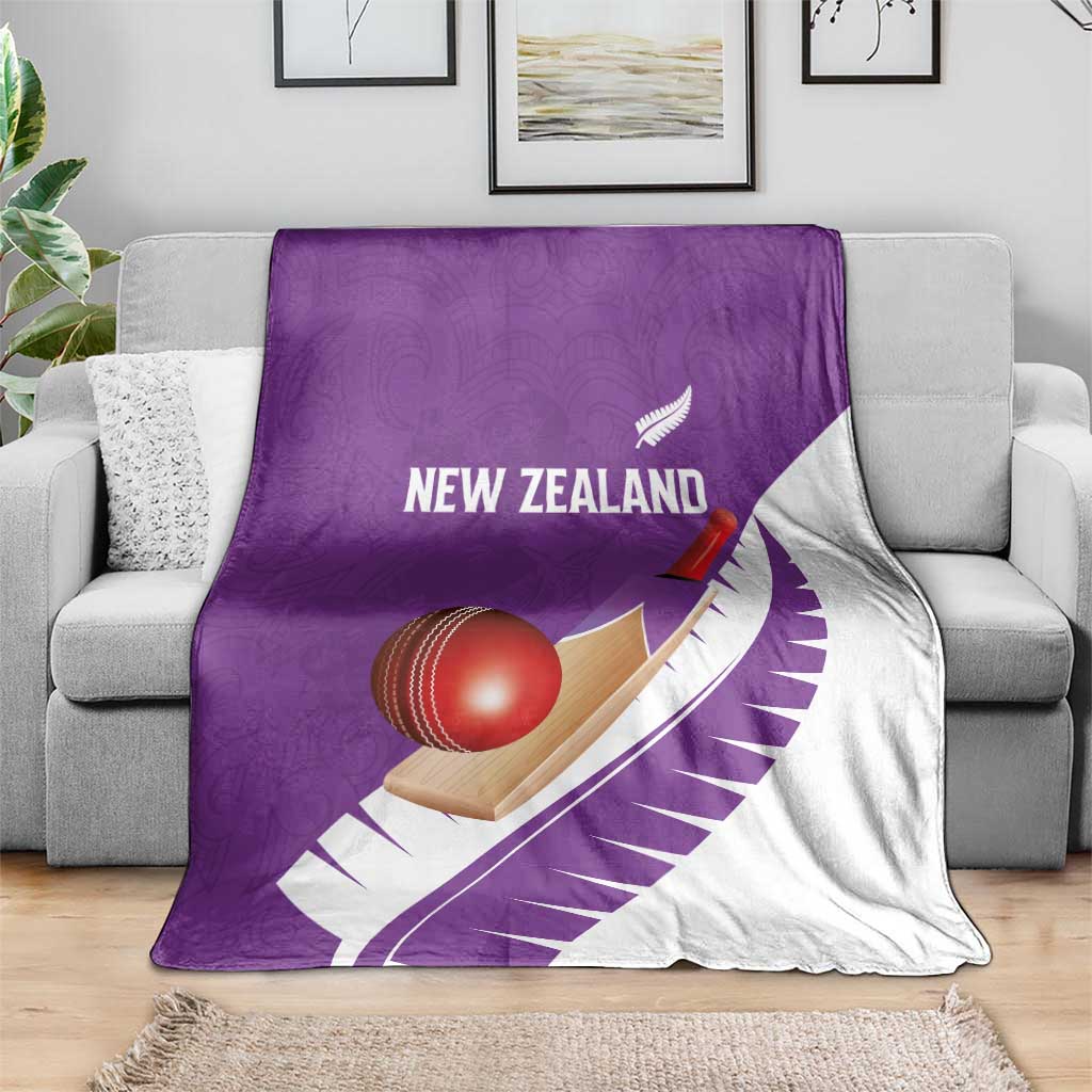 New Zealand Cricket Blanket Kiwi Birds Haka Dance Purple Fern Sporty Style LT03 - Polynesian Pride