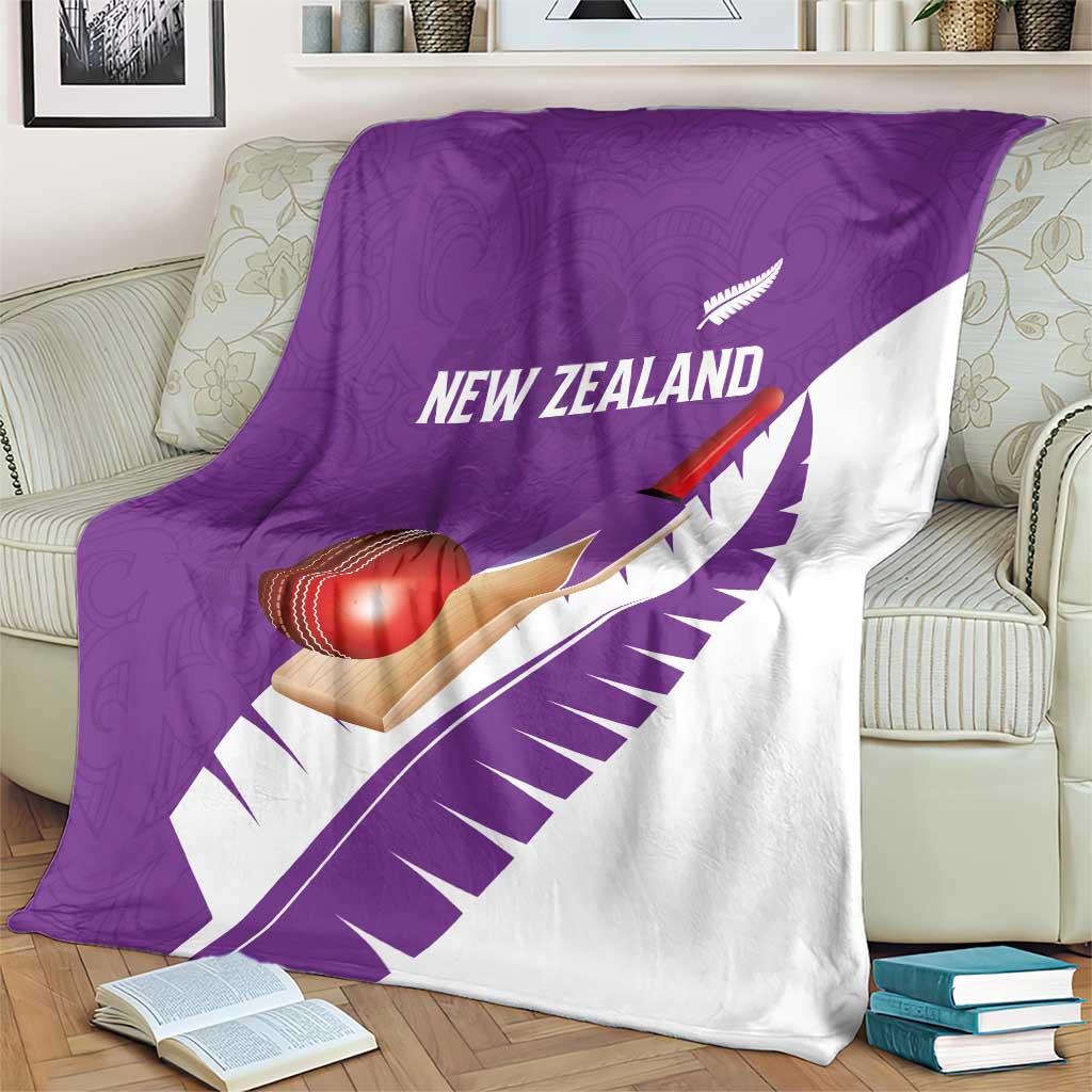 New Zealand Cricket Blanket Kiwi Birds Haka Dance Purple Fern Sporty Style LT03 - Polynesian Pride