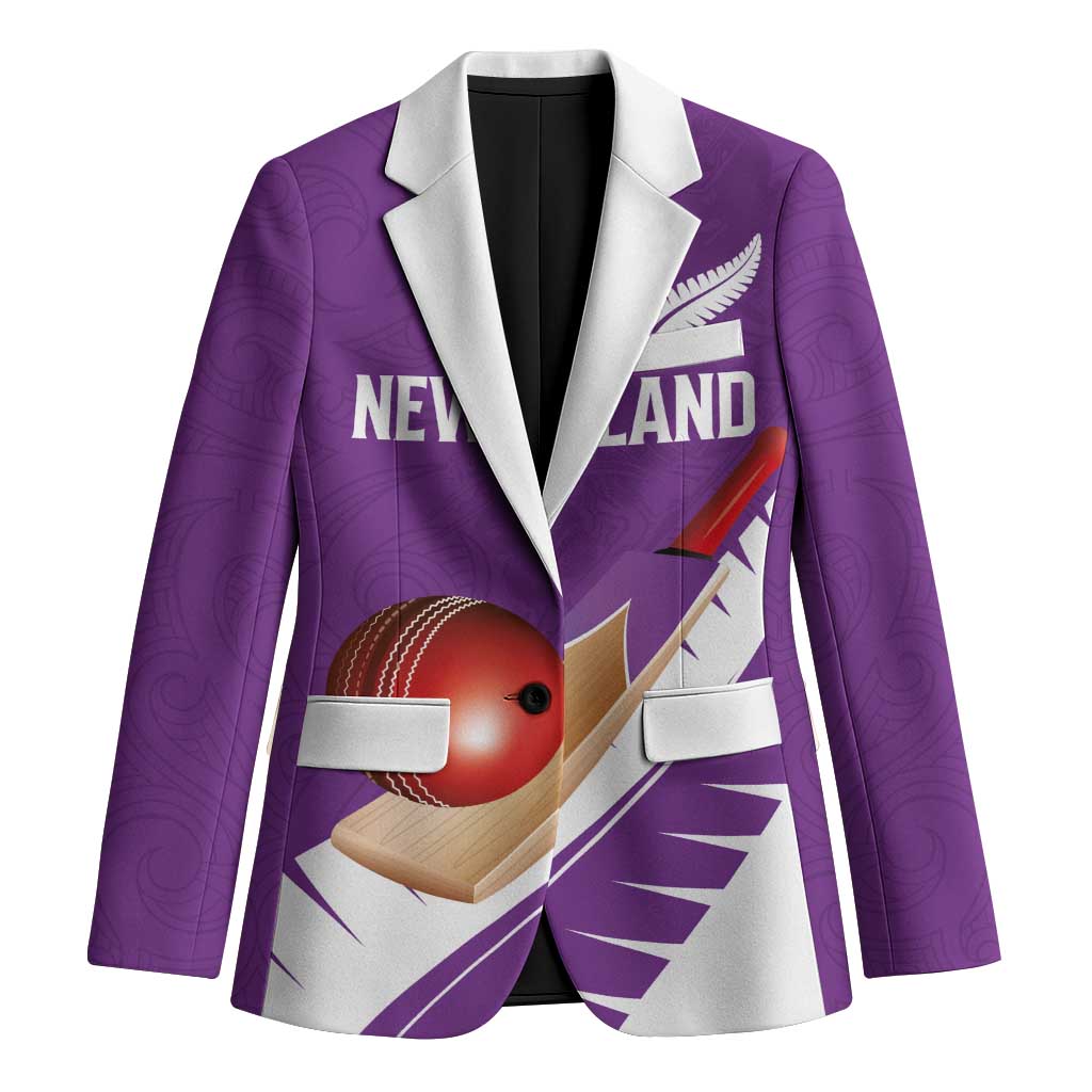 Custom New Zealand Cricket Blazer Kiwi Birds Haka Dance Purple Fern Sporty Style LT03 Unisex Purple - Polynesian Pride