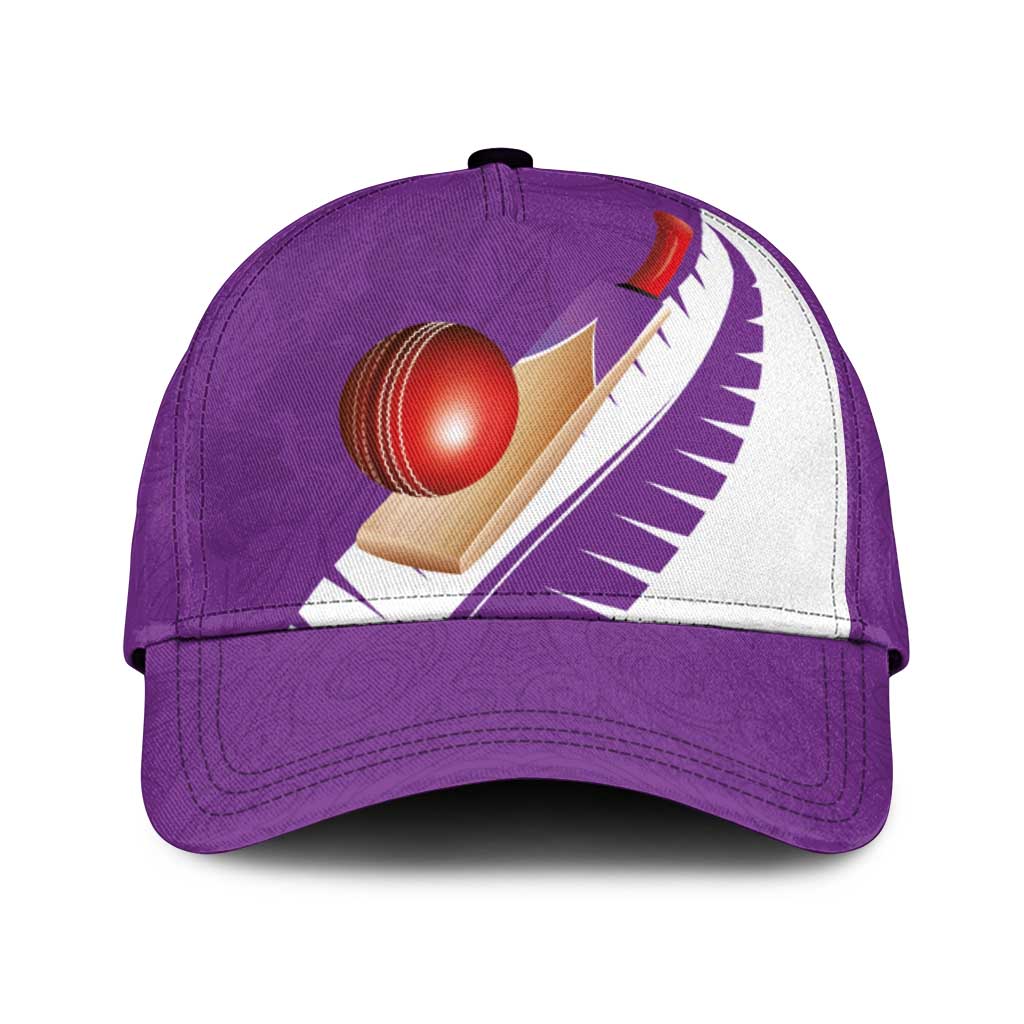 New Zealand Cricket Classic Cap Kiwi Birds Haka Dance Purple Fern Sporty Style LT03 Universal Fit Purple - Polynesian Pride