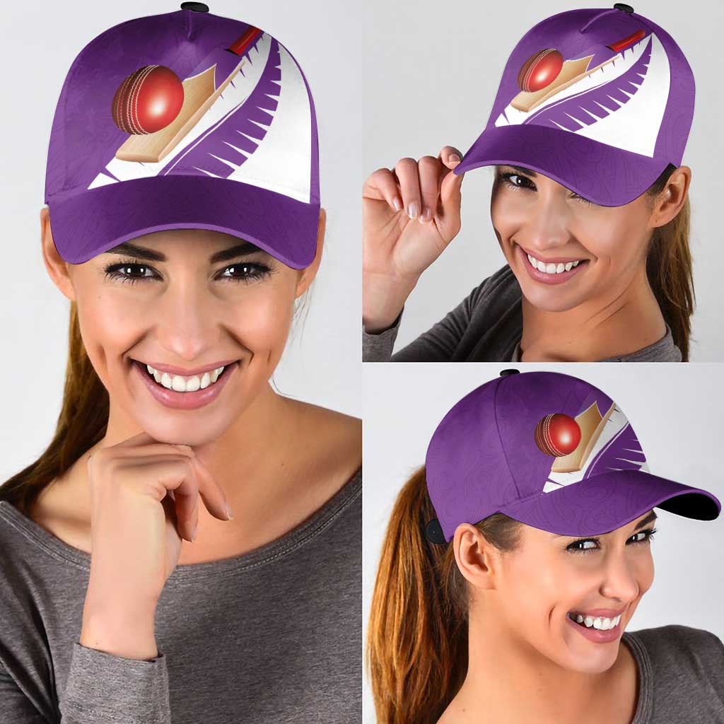 New Zealand Cricket Classic Cap Kiwi Birds Haka Dance Purple Fern Sporty Style LT03 - Polynesian Pride