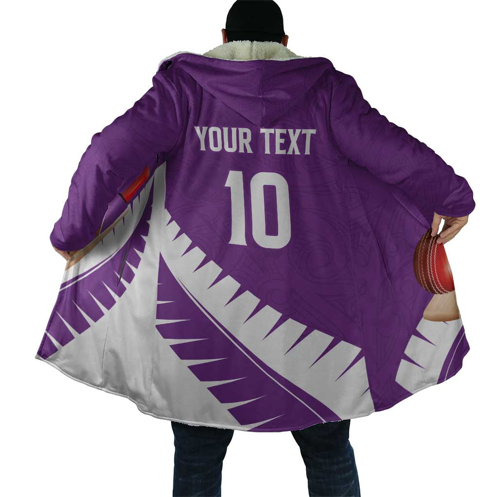 Custom New Zealand Cricket Cloak Kiwi Birds Haka Dance Purple Fern Sporty Style LT03 - Polynesian Pride