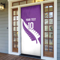 Custom New Zealand Cricket Door Cover Kiwi Birds Haka Dance Purple Fern Sporty Style LT03 - Polynesian Pride