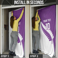 Custom New Zealand Cricket Door Cover Kiwi Birds Haka Dance Purple Fern Sporty Style LT03 - Polynesian Pride